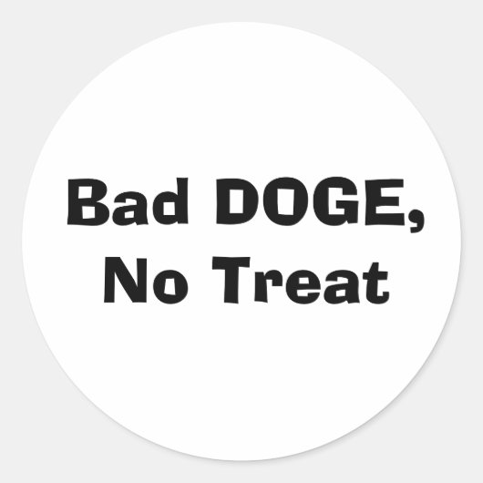 Bad DOGE, No Treat ラウンドシール (正面)