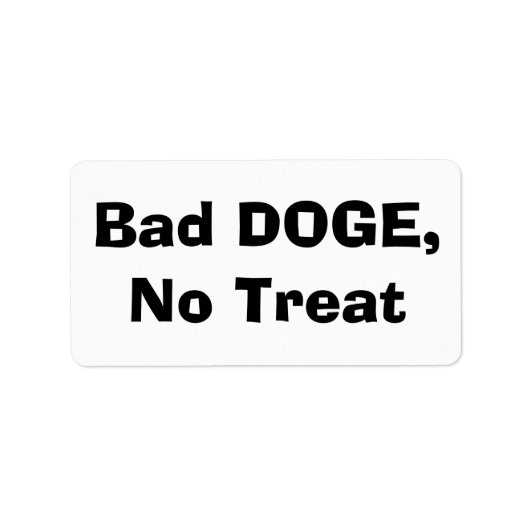 Bad DOGE, No Treat ラベル (正面)