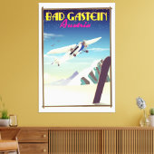 Bad Gastein Austria Snowboardingポスター キャンバスプリント (インサイチュ (リビング))