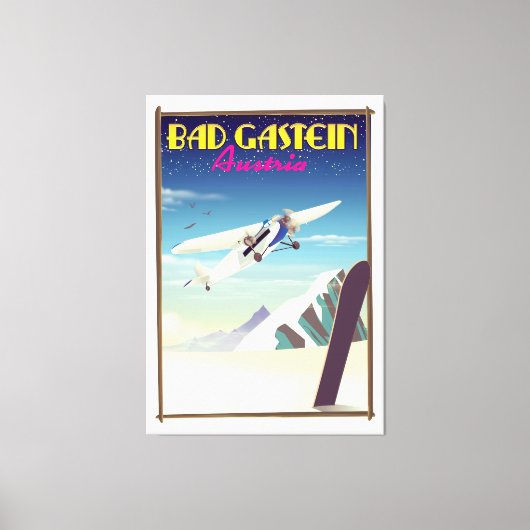 Bad Gastein Austria Snowboardingポスター キャンバスプリント (正面)
