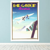 Bad Gastein Austria Snowboardingポスター キャンバスプリント (インサイチュ (ウッドフロア))