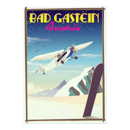 Bad Gastein Austria Snowboardingポスター フォトプリント (正面)