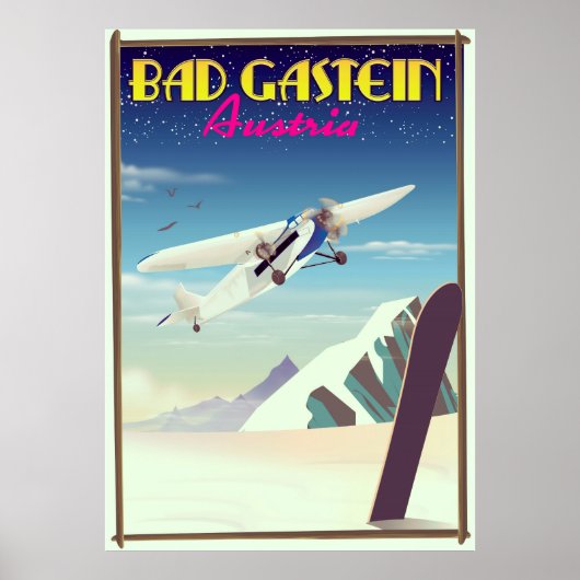 Bad Gastein Austria Snowboardingポスター ポスター (正面)
