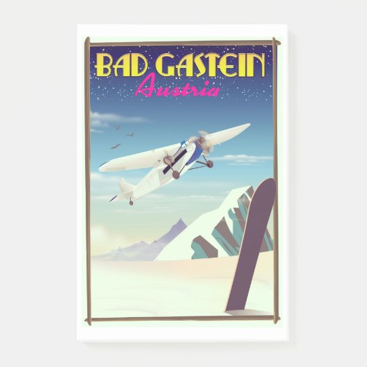 Bad Gastein Austria Snowboardingポスター ポストイット (正面)
