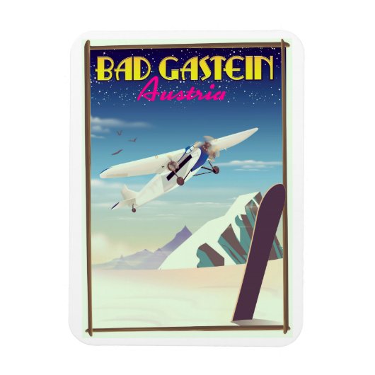 Bad Gastein Austria Snowboardingポスター マグネット (縦)