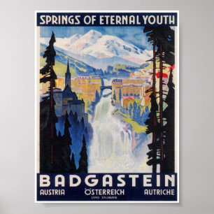 Bad Gastein Austria Vintage Travel Poster ポスター