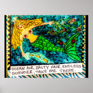 Bad girl art print on archival paper ポスター