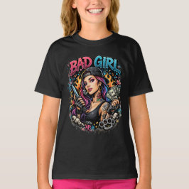 Bad Girl Graffiti Teen Girl Graphic Tee – Bold tee Tシャツ