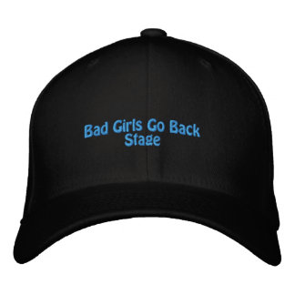 Bad Girls Go Backstage 刺繍 ブラックキャップ 刺繍入りキャップ