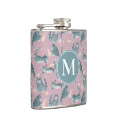 Bad Gray Tabby Cats Noking Over & Monogram フラスク (右)