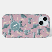 Bad Gray Tabby Cats Noking Over & Monogram Case-Mate iPhoneケース (裏面 (横))