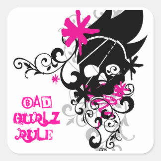 Bad Gurlz Rule Squareステッカー スクエアシール