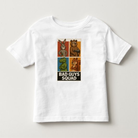 Bad Guys Squad – Funny Retro Animal Poster トドラーTシャツ (正面)