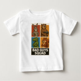 Bad Guys Squad – Funny Retro Animal Poster ベビーTシャツ