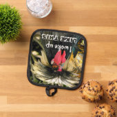 Bad Hair Day Funny Chicken Meme 鍋敷き (トップダウン)