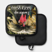 Bad Hair Day Funny Chicken Meme 鍋敷き (正面/裏面)