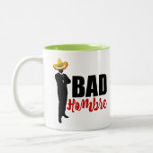 Bad Hombre Silhouette and Sombrero ツートーンマグカップ (左)