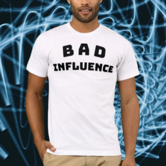 BAD Influence はっきりした Blackタイポグラフィシャツ Tシャツ
