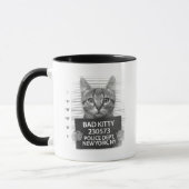 Bad Kitty Cat Police Stance Photo おもしろい Coffee Mug マグカップ (左)