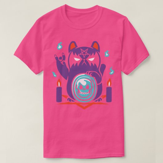 Bad Luck Satanic Cat Manekineko by Tobe Fonseca Tシャツ (デザイン正面)