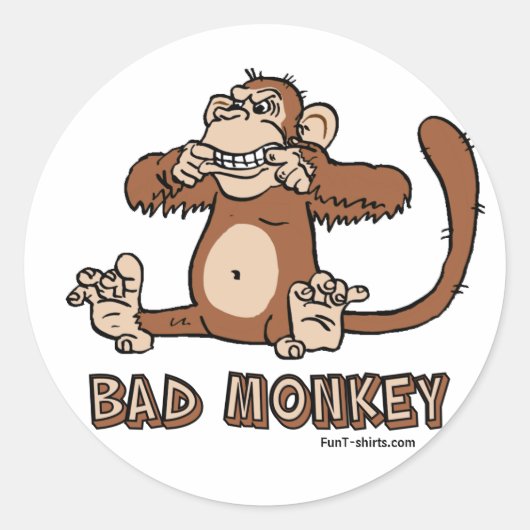 Bad Monkeyスタンプ ラウンドシール (正面)