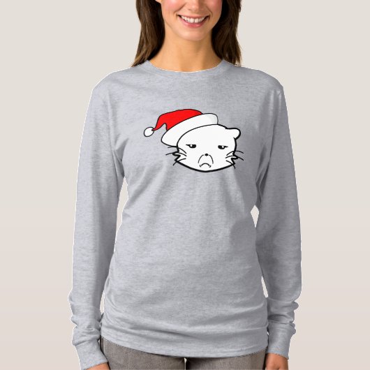Bad Mood Cat Christmas Edition Tシャツ (正面)