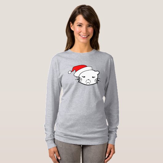 Bad Mood Cat Christmas Edition Tシャツ (正面フル)