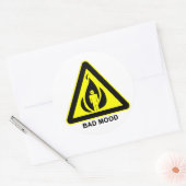 Bad Mood Warning Signシール ラウンドシール (封筒)