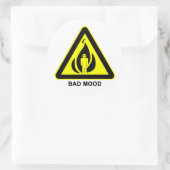 Bad Mood Warning Signシール ラウンドシール (バッグ)