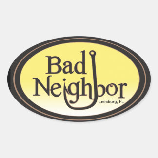 Bad Neighbor Oval Blk yel.ovalシール 楕円形シール