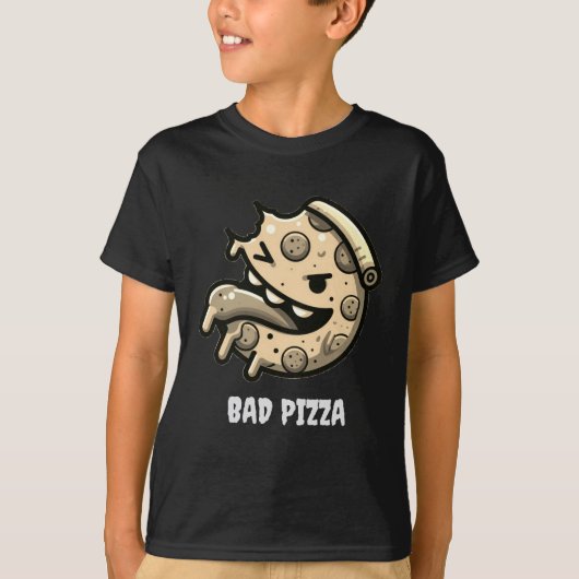 bad pizza funny food pepperoni italian tシャツ (正面)