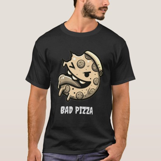 bad pizza funny food pepperoni italian tシャツ (正面)