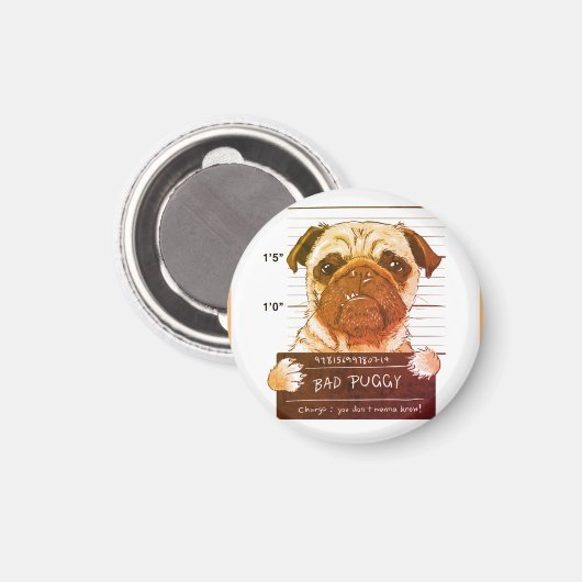 Bad Puggy aimant rond マグネット (正面/裏面)