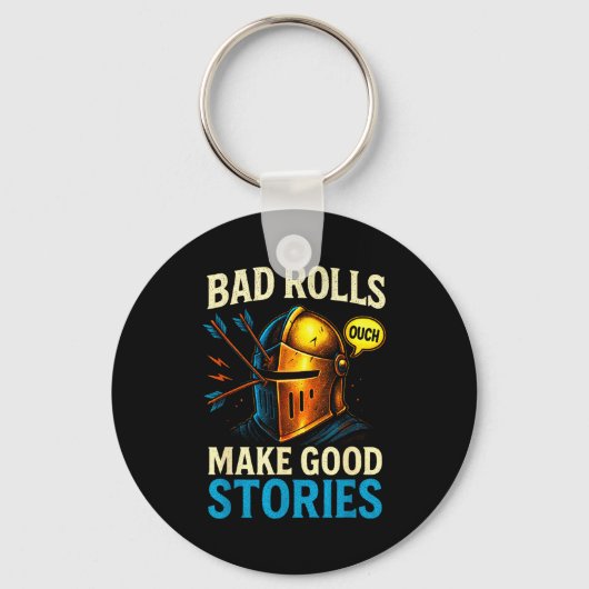 Bad Rolls Make Good Stories - RPGで楽しく遊ぼう キーホルダー (正面)