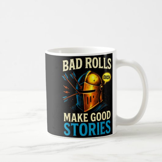 Bad Rolls Make Good Stories - Rpg Gaming Fun コーヒーマグカップ (右)