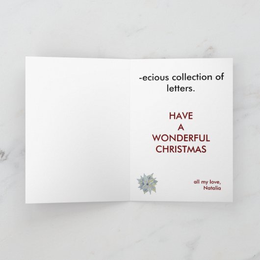 Bad Santa POETRYユーモア風変わりのクラシック価値おもしろい シーズンカード (内部)