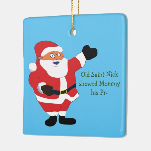 Bad Santa POETRYユーモア風変わりのクラシック価値おもしろい セラミックオーナメント (左)