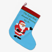 Bad Santa POETRYユーモア風変わりのクラシック価値おもしろい ラージクリスマスストッキング (正面 (吊り時))