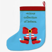 Bad Santa POETRYユーモア風変わりのクラシック価値おもしろい ラージクリスマスストッキング (裏面)