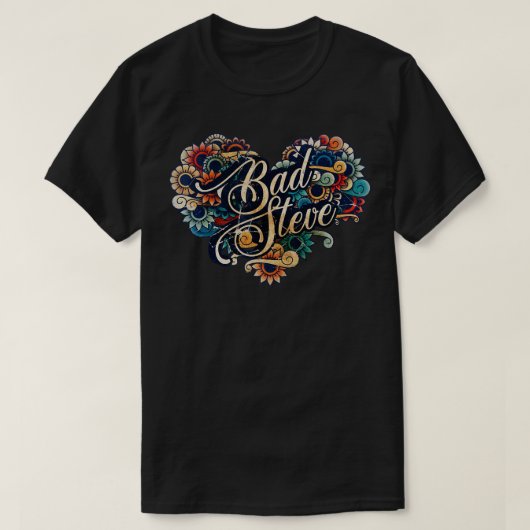 Bad Steve VIGNETTEヴィンテージカラー Tシャツ (デザイン正面)