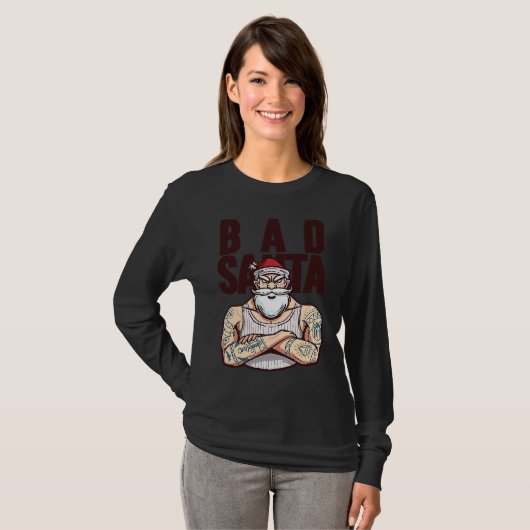 Bad tattoo santa christmas tシャツ (正面フル)