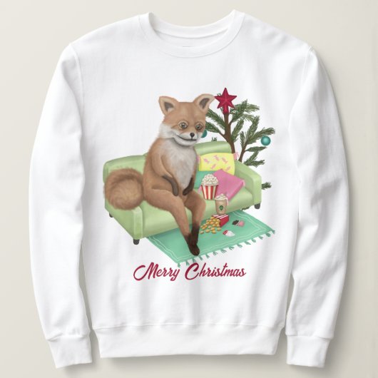 Bad TaxidermyキツネクリスマスTシャツスウェットシャツ スウェットシャツ (デザイン正面)