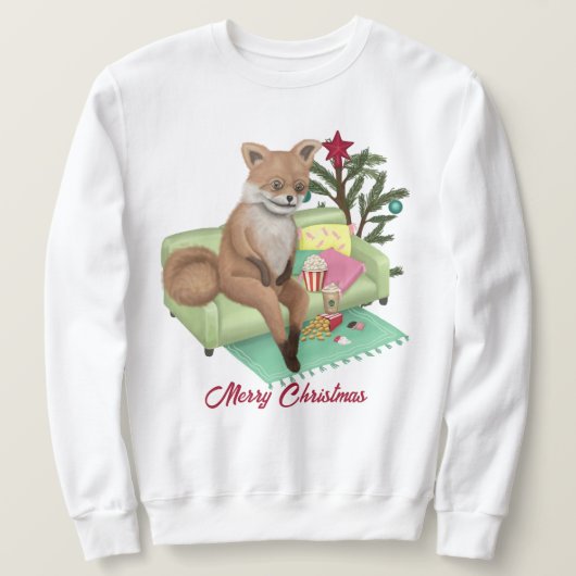 Bad TaxidermyキツネクリスマスTシャツ スウェットシャツ (デザイン正面)
