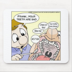 "Bad Teeth" 面白い歯科グッズ Tシャツ コレクション マウスパッド