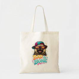 Bad to the Bone Pug — Rude Dude Streetwear Design トートバッグ