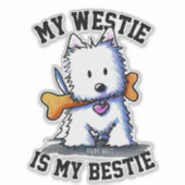 Bad To The Bone Westie Sticker シール (正面)