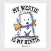 Bad To The Bone Westie Sticker シール (シート)