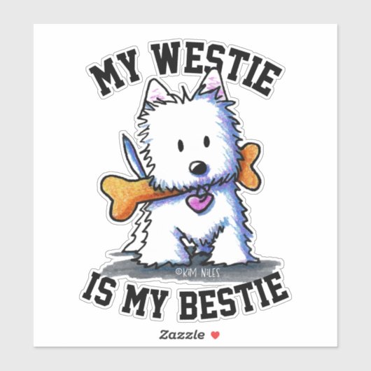Bad To The Bone Westie Sticker シール (シート)