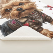 Bad to the Bone Yorkie Valentine Sherpa Blanket シェルパブランケット (3/4)