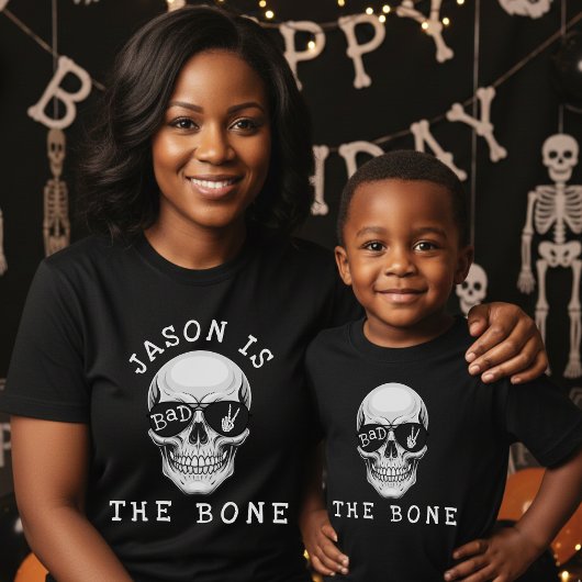 Bad Two the Boneスケルトン ドクロの2歳の誕生日パーティー Tシャツ